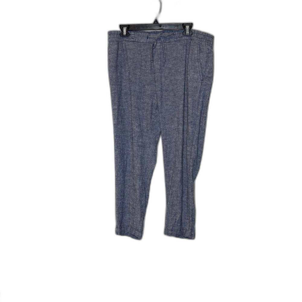 Old Navy High Waisted Linen Blend Cropped Tapered Pants Size Large Womens